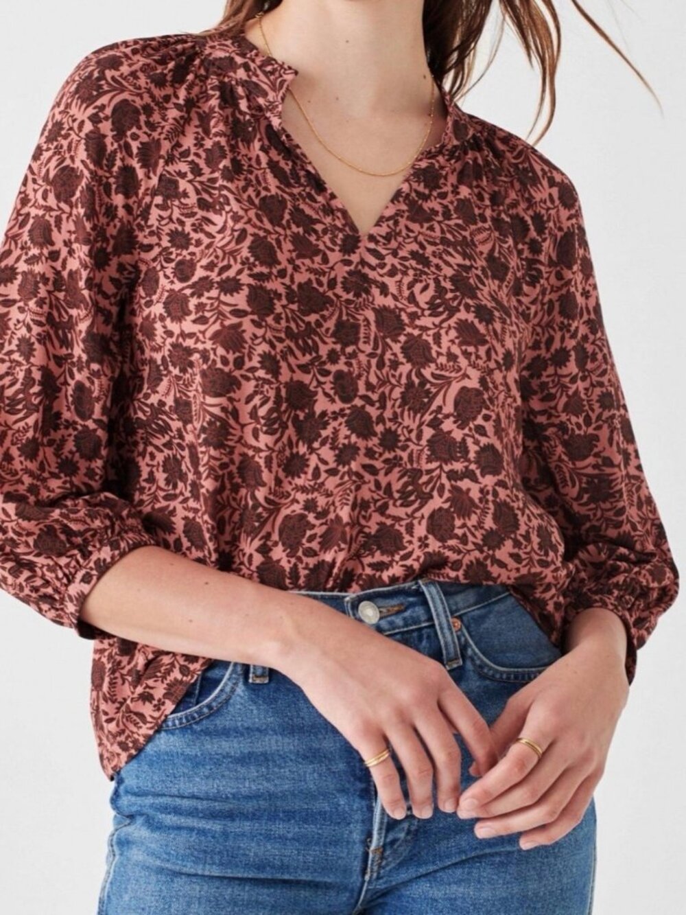 Faherty Portia Blouse in Montserrat Floral